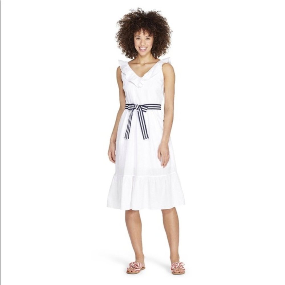 Vineyard Vines for Target White Ruffle Tiered Women's Dress Size S